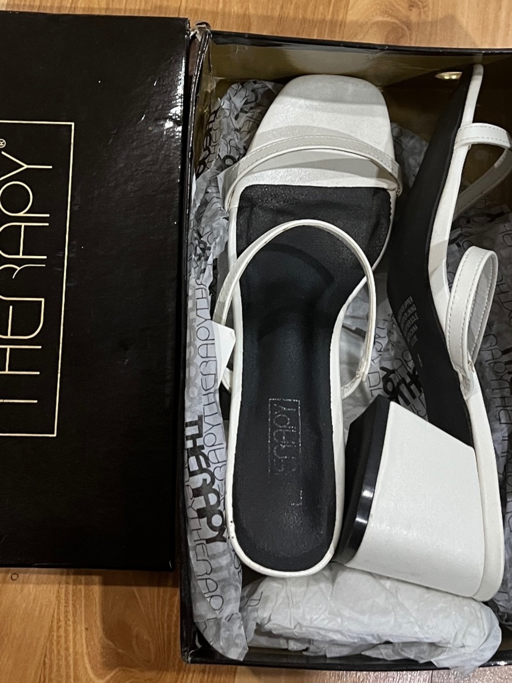 Size 8 White Block Heels